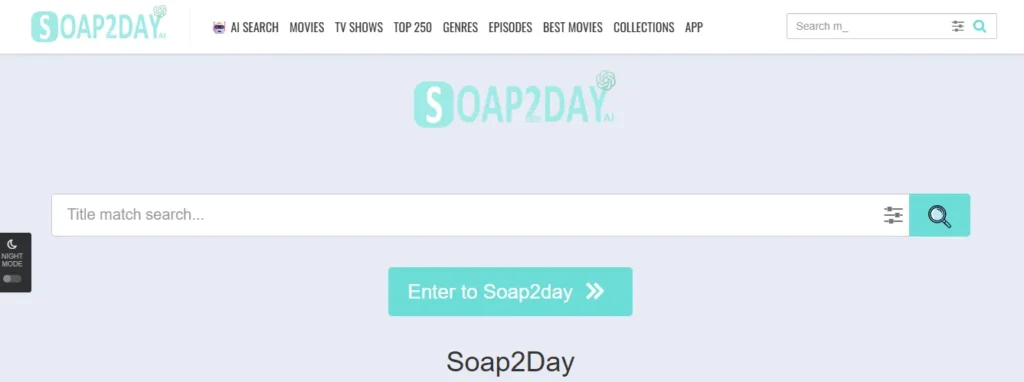 Soap2Day homepage